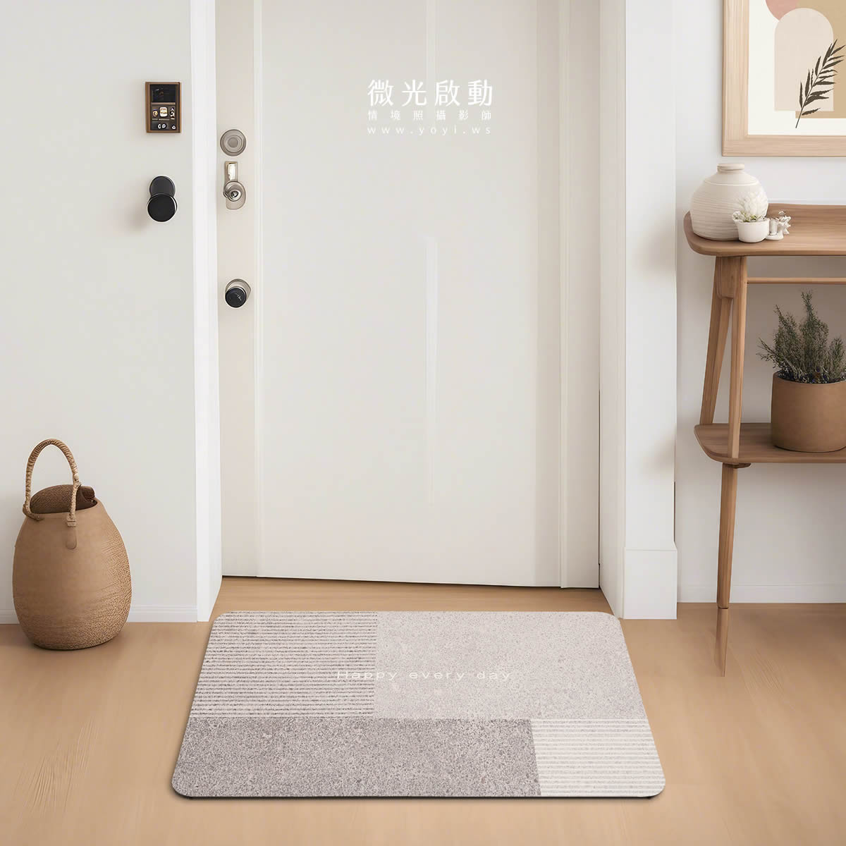 門墊攝影｜粉色童趣造型門墊玄關情境攝影 33