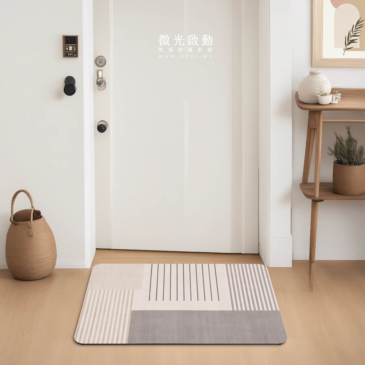 門墊攝影｜粉色童趣造型門墊玄關情境攝影 35