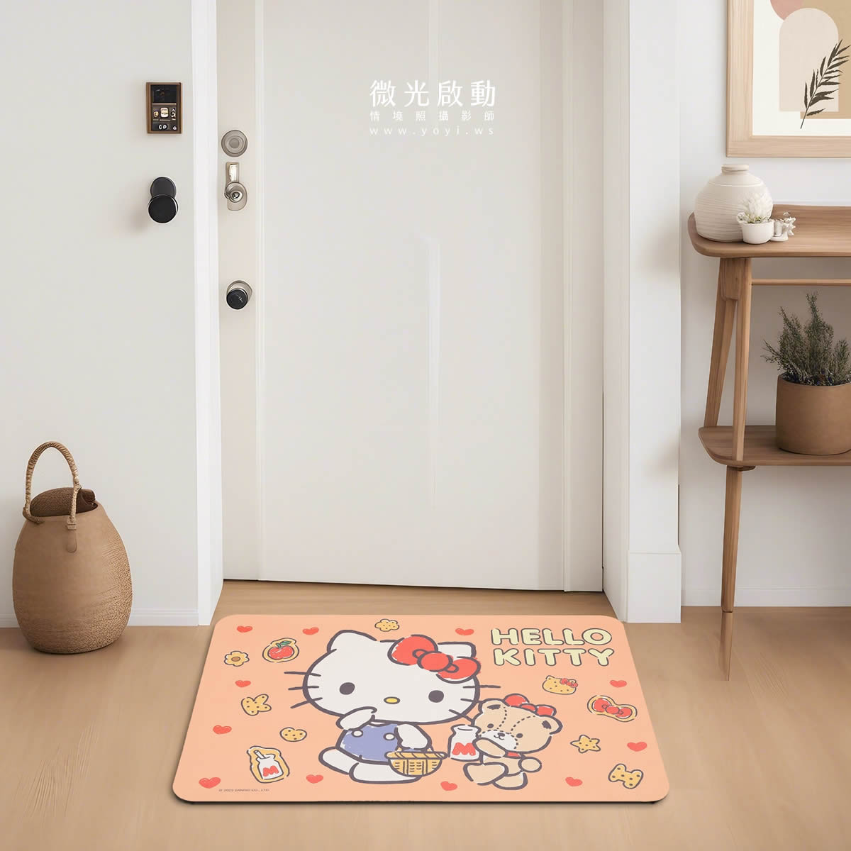 門墊攝影｜粉色童趣造型門墊玄關情境攝影 47