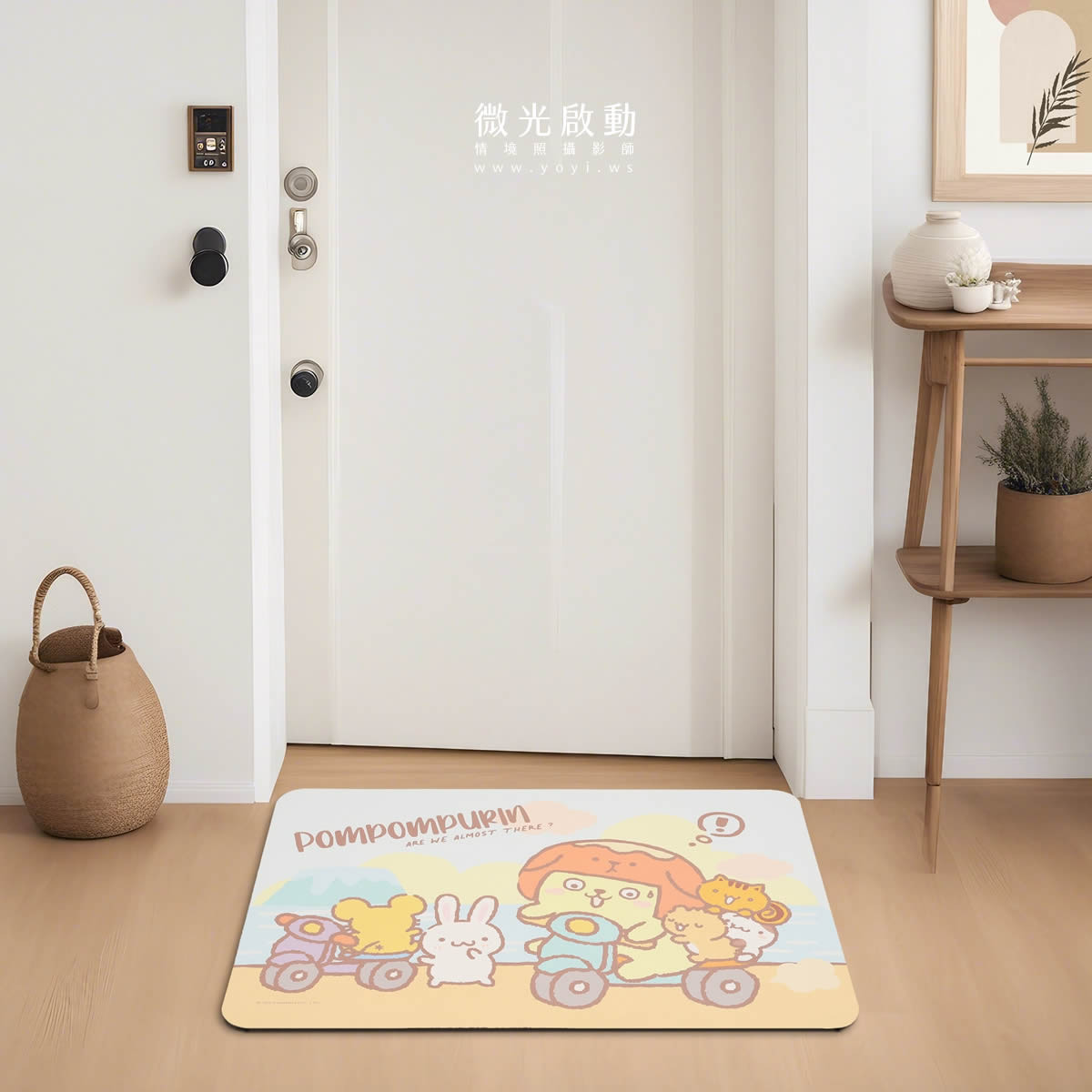 門墊攝影｜粉色童趣造型門墊玄關情境攝影 51
