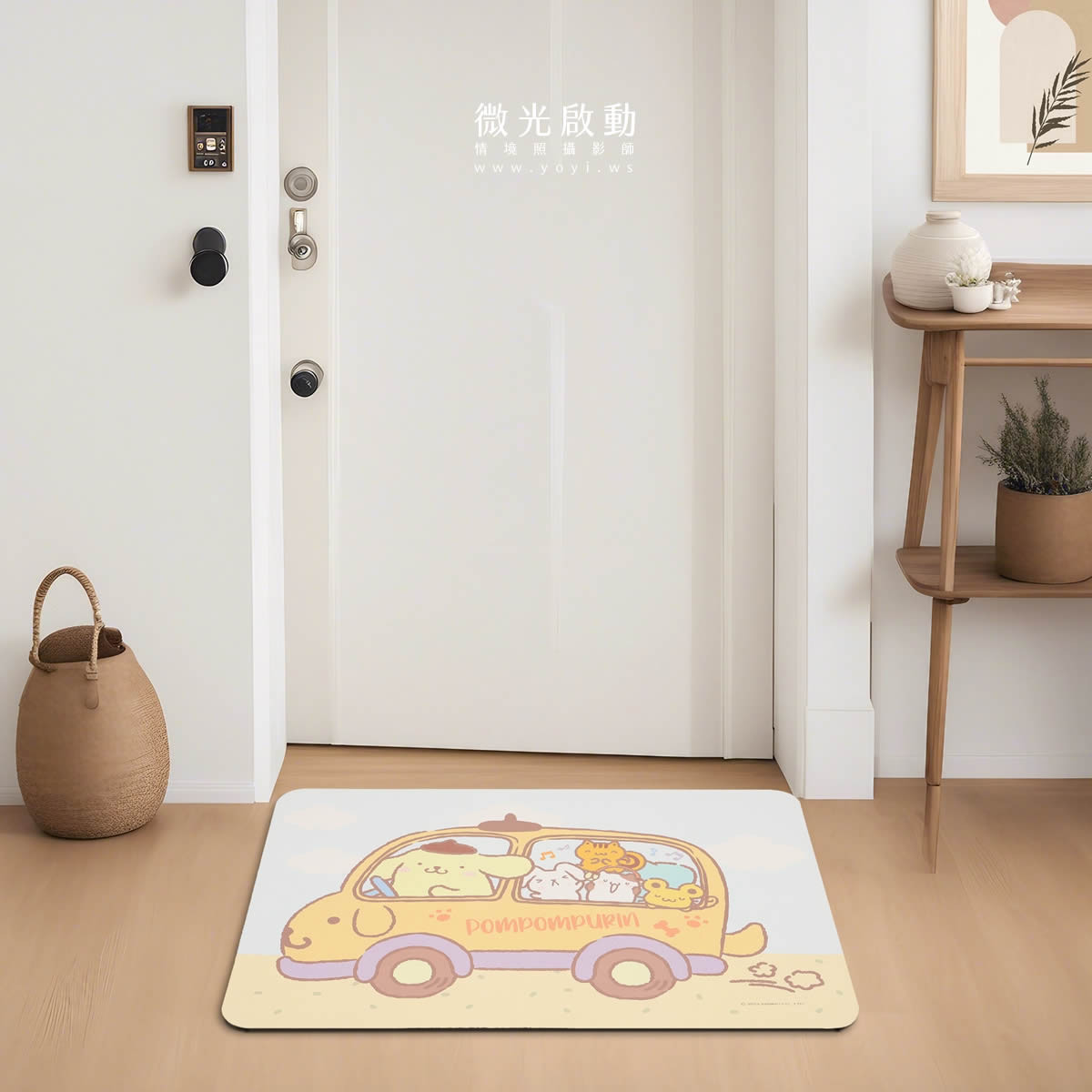 門墊攝影｜粉色童趣造型門墊玄關情境攝影 53