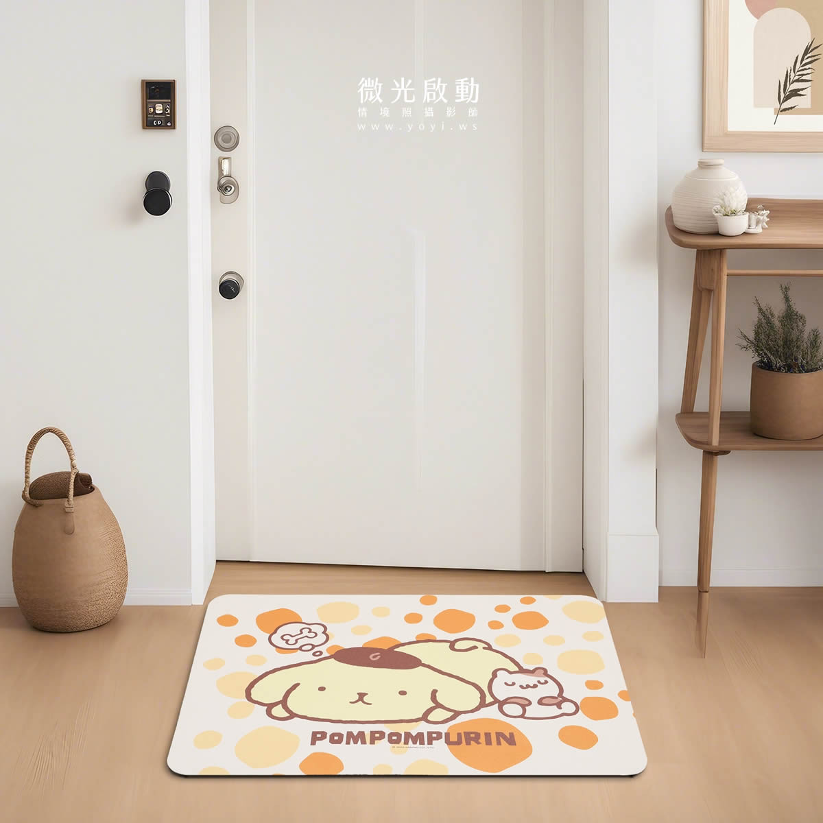 門墊攝影｜粉色童趣造型門墊玄關情境攝影 55