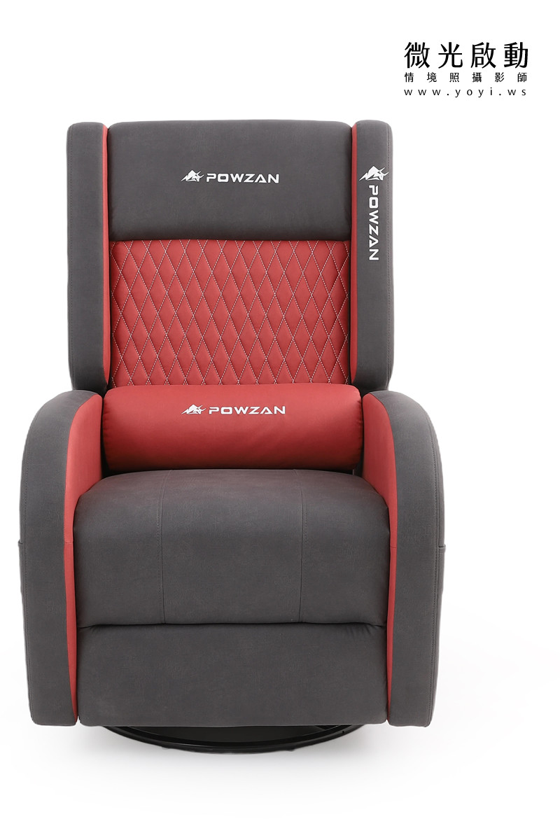 電競椅攝影｜紅白黑配色機能電競按摩椅去背攝影｜捷旺 3