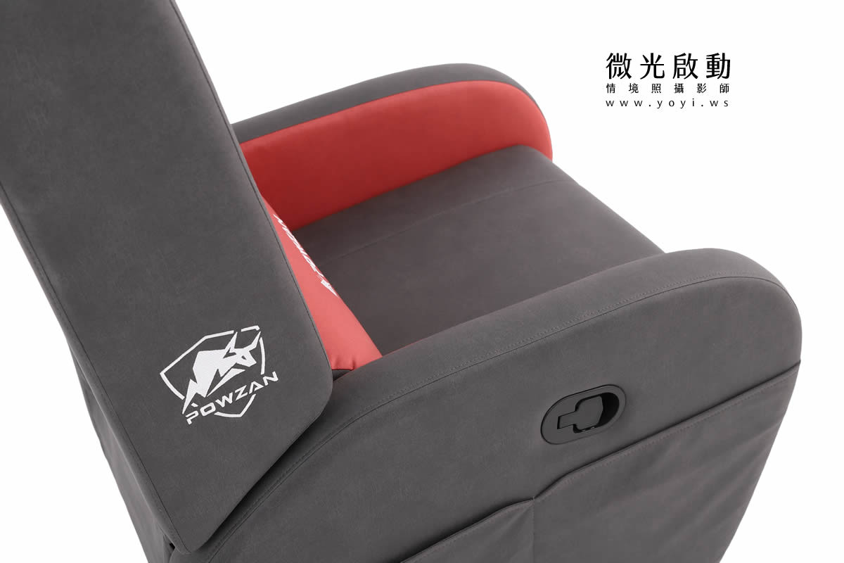 電競椅攝影｜紅白黑配色機能電競按摩椅去背攝影｜捷旺 37
