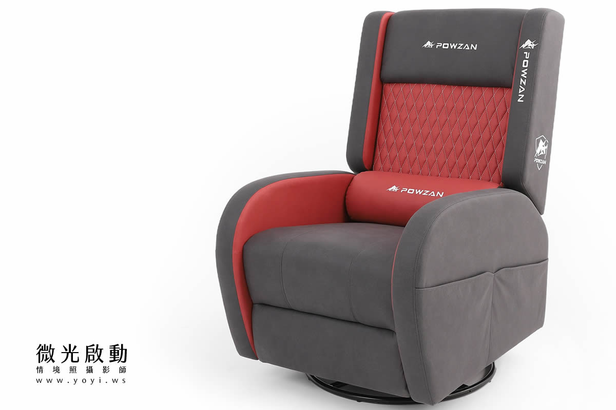 電競椅攝影｜紅白黑配色機能電競按摩椅去背攝影｜捷旺 39