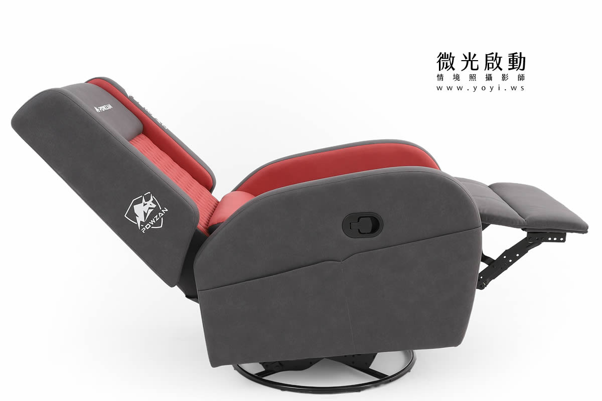 電競椅攝影｜紅白黑配色機能電競按摩椅去背攝影｜捷旺 45