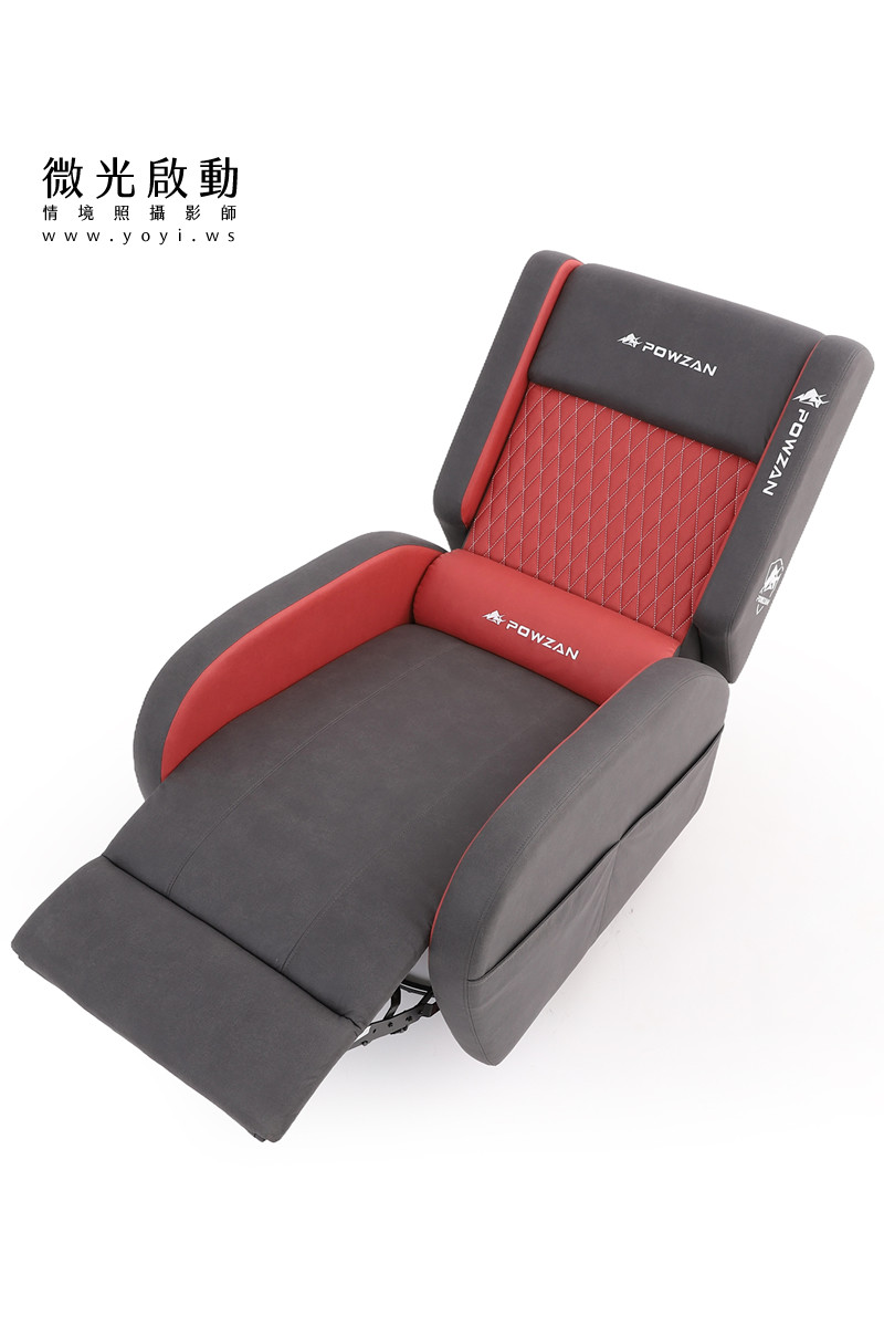 電競椅攝影｜紅白黑配色機能電競按摩椅去背攝影｜捷旺 51