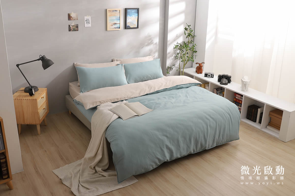 寢具商品攝影｜質感灰調雙人床包居家情境攝影｜愛利斯 3