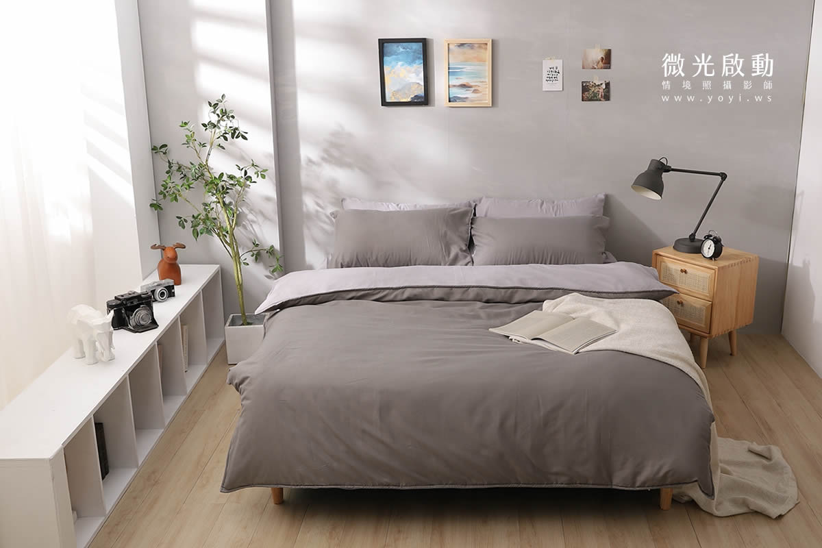寢具商品攝影｜質感灰調雙人床包居家情境攝影｜愛利斯 13