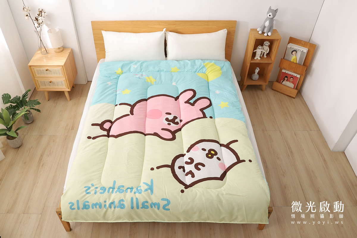 卡通聯名寢具攝影｜角落生物圖騰暖暖被情境攝影｜床的嫁紗 5