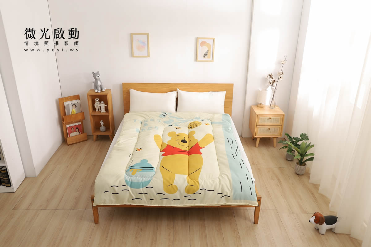 卡通聯名寢具攝影｜角落生物圖騰暖暖被情境攝影｜床的嫁紗 17