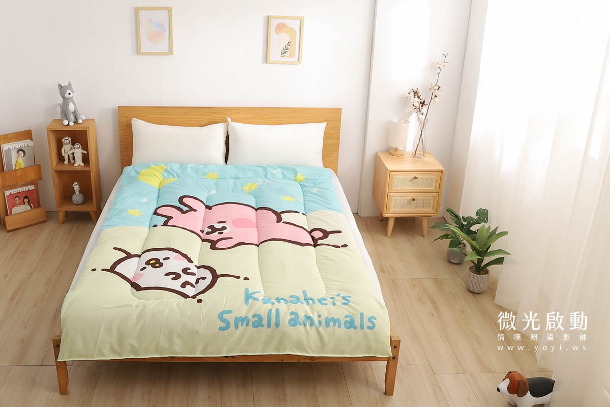 卡通聯名寢具攝影｜角落生物圖騰暖暖被情境攝影｜床的嫁紗 23