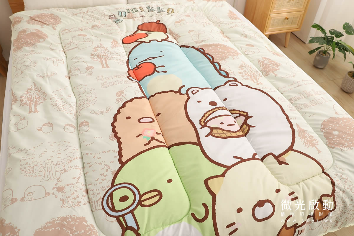 卡通聯名寢具攝影｜角落生物圖騰暖暖被情境攝影｜床的嫁紗 25