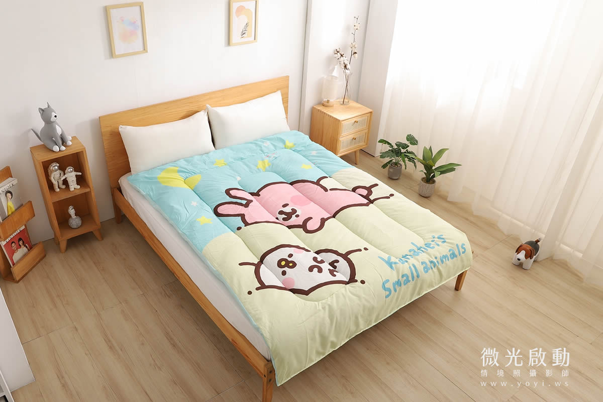 卡通聯名寢具攝影｜角落生物圖騰暖暖被情境攝影｜床的嫁紗 29