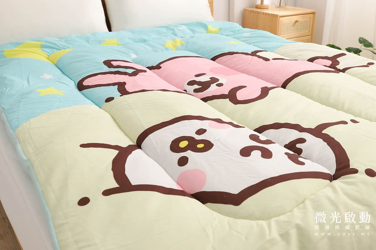 卡通聯名寢具攝影｜角落生物圖騰暖暖被情境攝影｜床的嫁紗 31