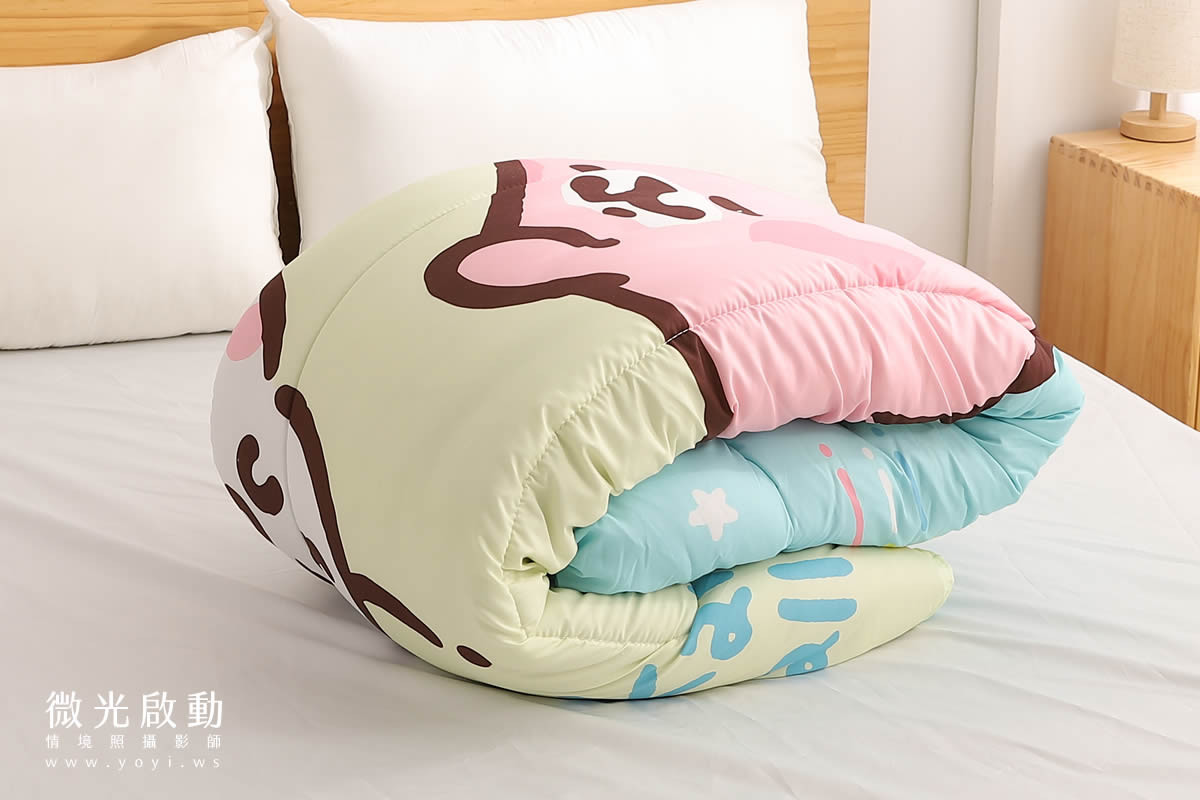 卡通聯名寢具攝影｜角落生物圖騰暖暖被情境攝影｜床的嫁紗 37