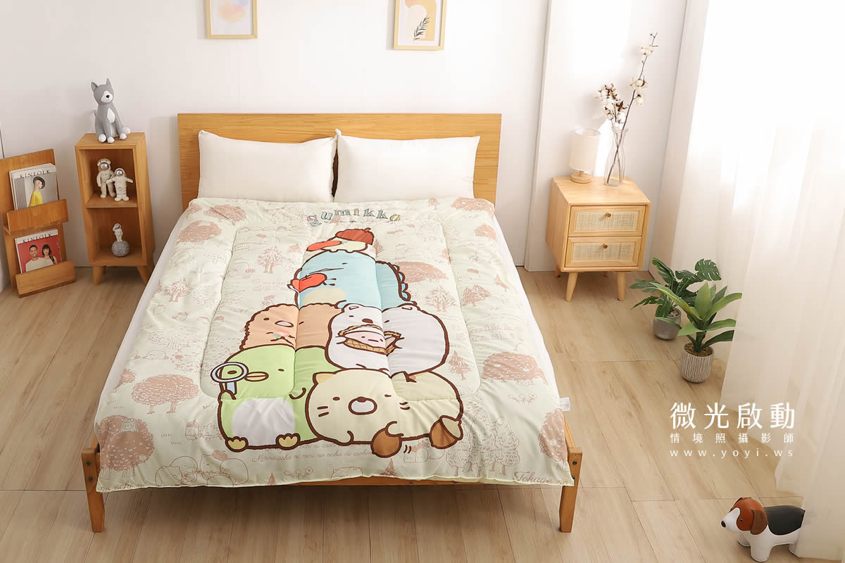 卡通聯名寢具攝影｜角落生物圖騰暖暖被情境攝影｜床的嫁紗 47