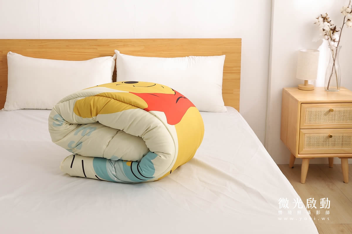 卡通聯名寢具攝影｜角落生物圖騰暖暖被情境攝影｜床的嫁紗 49
