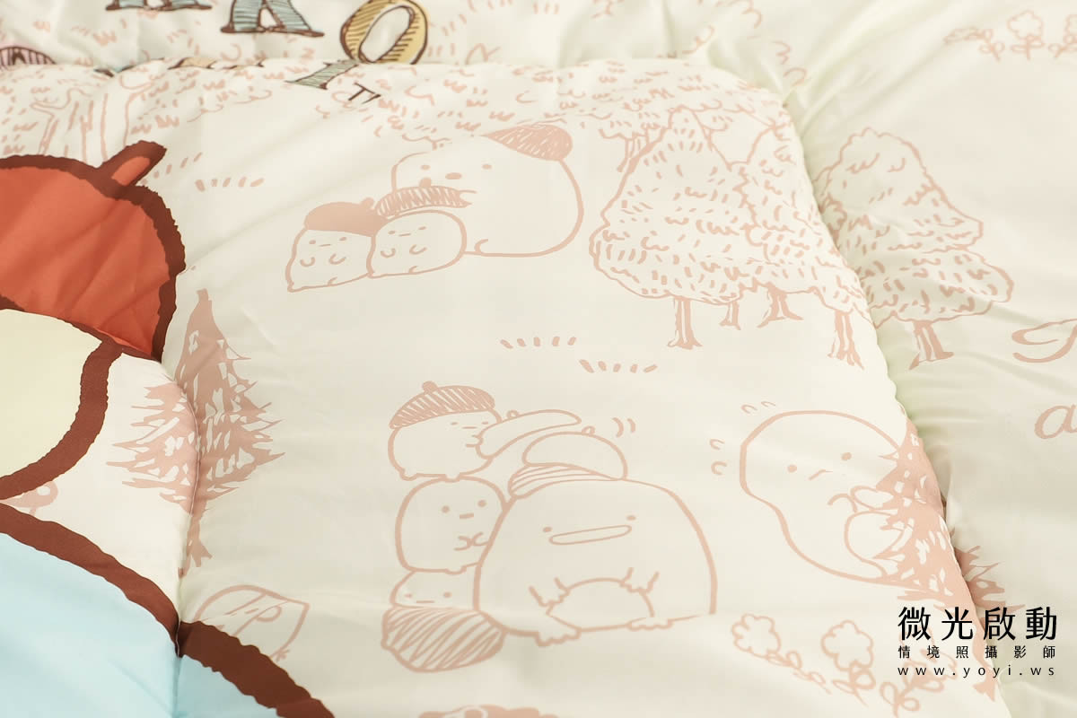 卡通聯名寢具攝影｜角落生物圖騰暖暖被情境攝影｜床的嫁紗 51