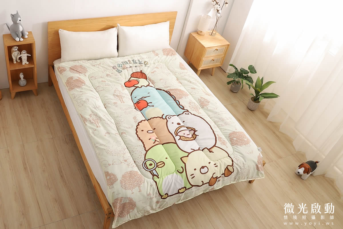卡通聯名寢具攝影｜角落生物圖騰暖暖被情境攝影｜床的嫁紗 53