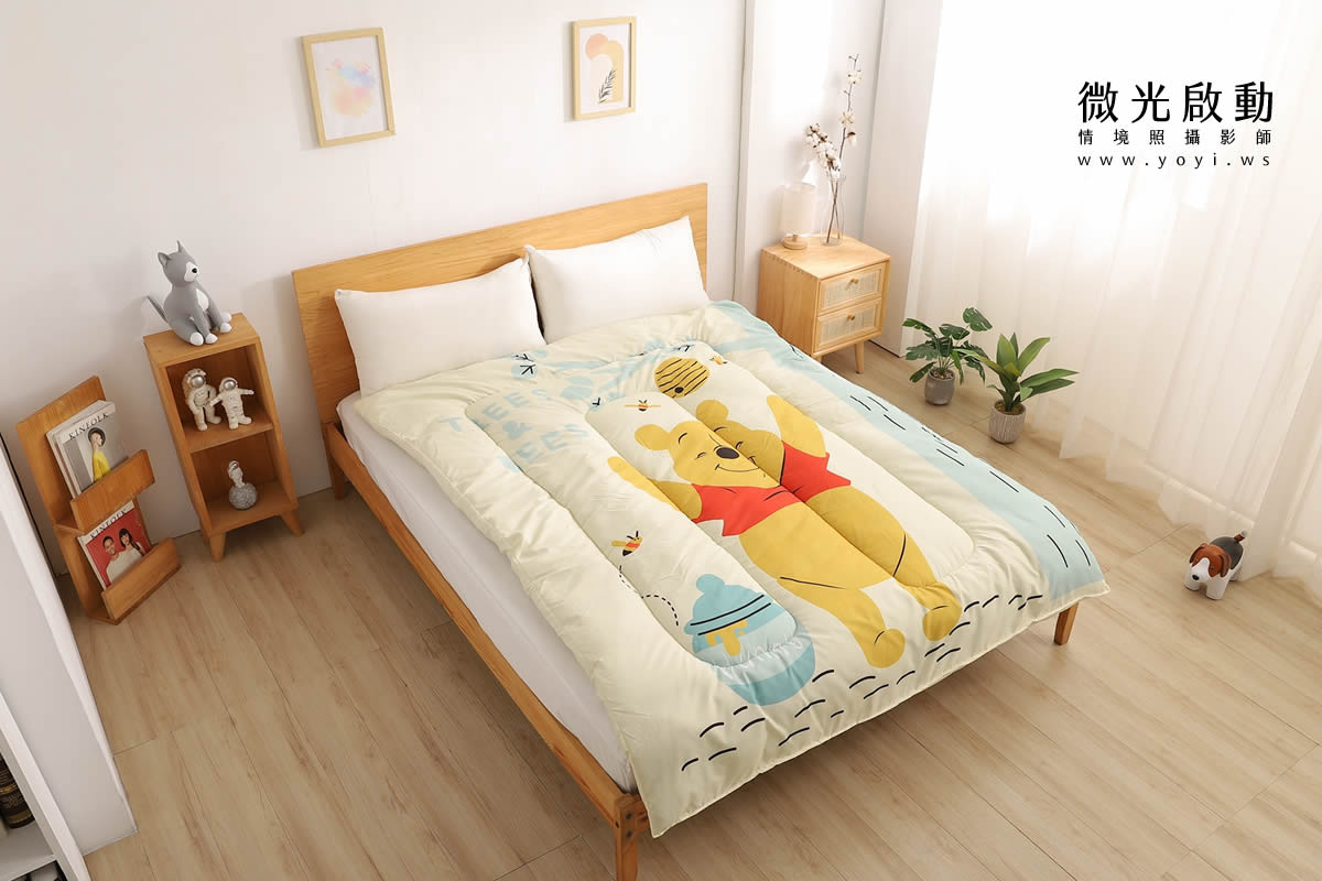 卡通聯名寢具攝影｜角落生物圖騰暖暖被情境攝影｜床的嫁紗 61