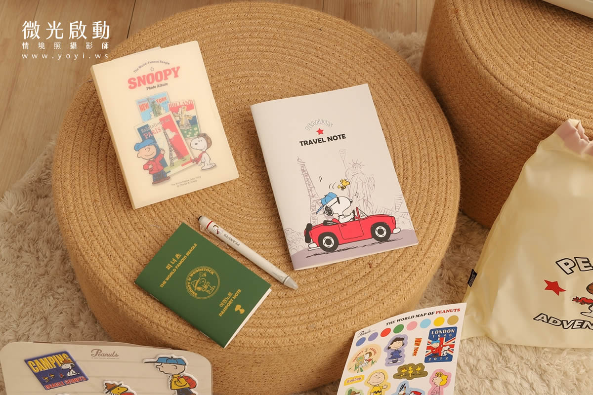 卡通聯名寢具攝影｜史努比圖騰藍色床包模特兒居家情境攝影｜銘詳 11