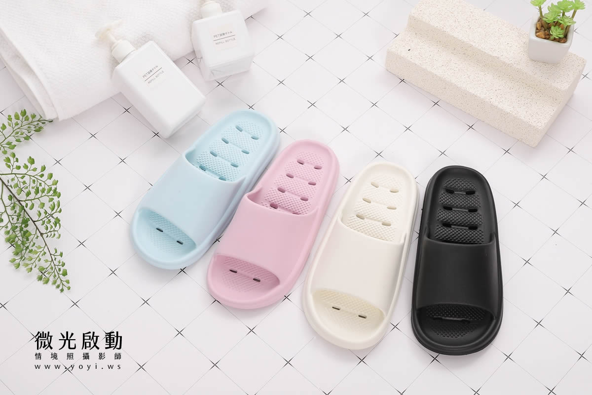 服飾配件商品攝影｜多色系居家拖鞋與包包生活感情境攝影｜太松鞋業 101