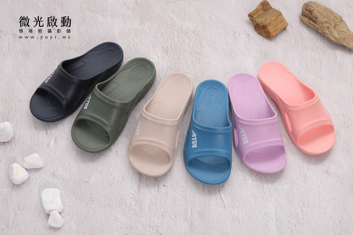 服飾配件商品攝影｜多色系居家拖鞋與包包生活感情境攝影｜太松鞋業 123