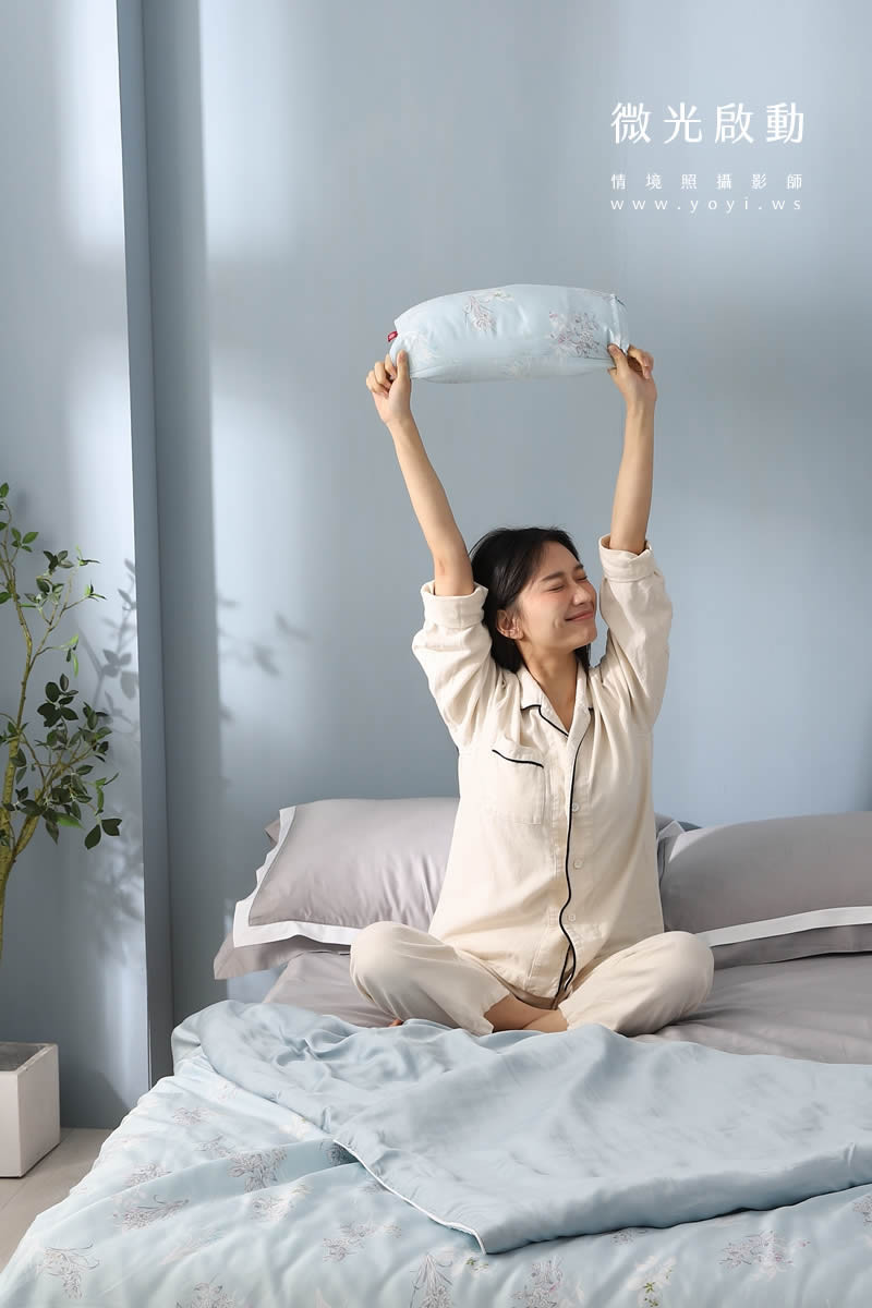 品牌羽絨被攝影｜合隆羽藏粉色輕柔羽絨被模特兒情境攝影｜合隆羽藏 25