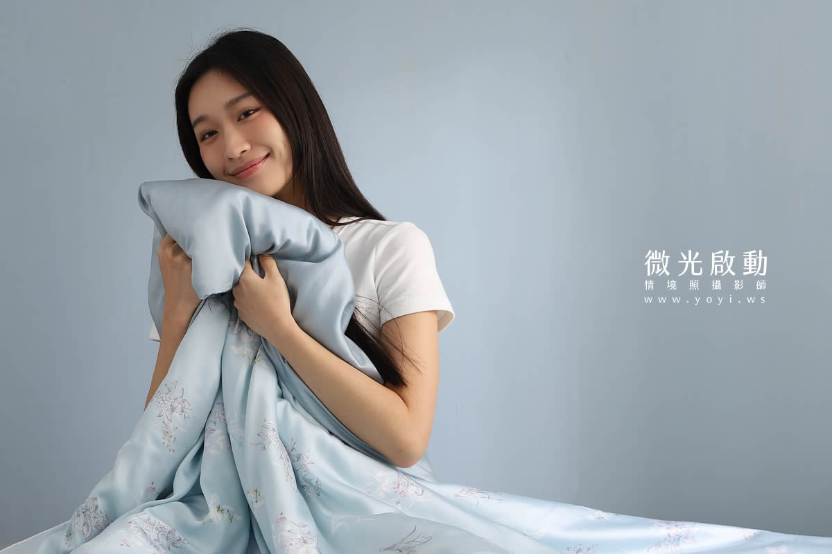 品牌羽絨被攝影｜合隆羽藏粉色輕柔羽絨被模特兒情境攝影｜合隆羽藏 61