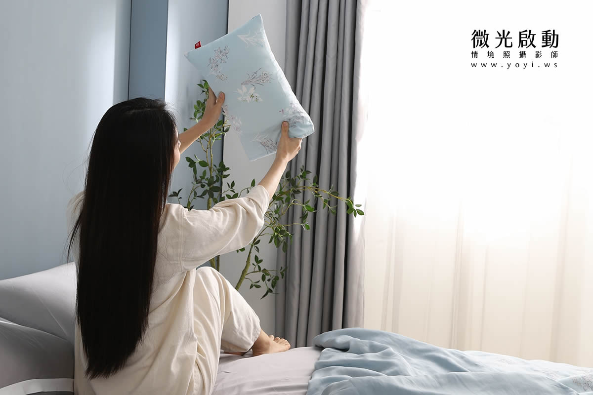 品牌羽絨被攝影｜合隆羽藏粉色輕柔羽絨被模特兒情境攝影｜合隆羽藏 115