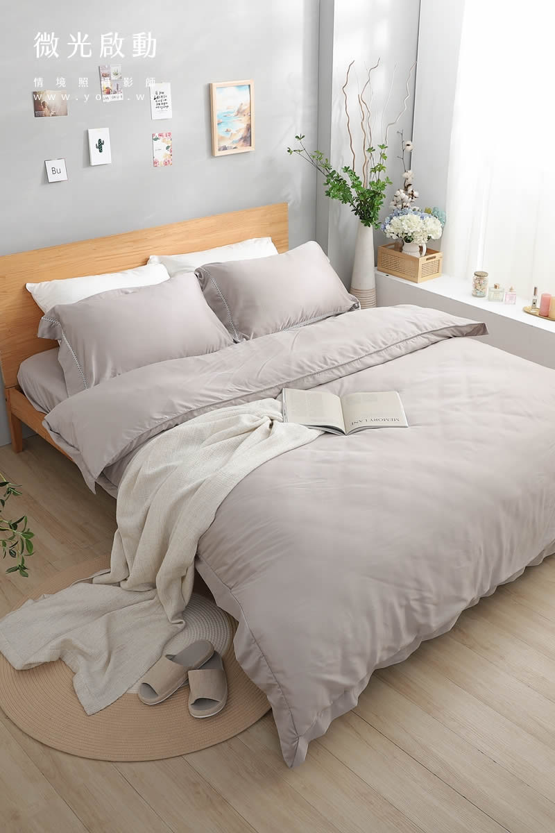 寢具商品攝影｜藍色沉穩圖騰雙人床包組情境攝影｜愛利斯寢具 1