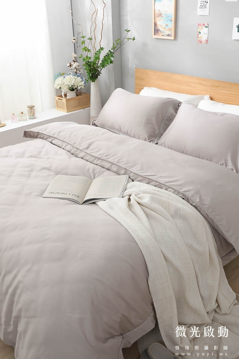 寢具商品攝影｜藍色沉穩圖騰雙人床包組情境攝影｜愛利斯寢具 45