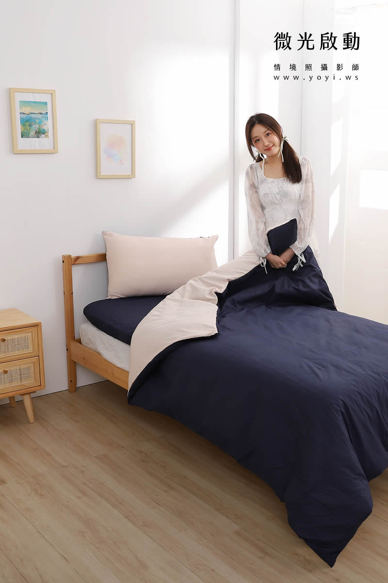 寢具商品攝影｜水藍色單人床包組模特兒情境攝影｜蓓爾國際 75