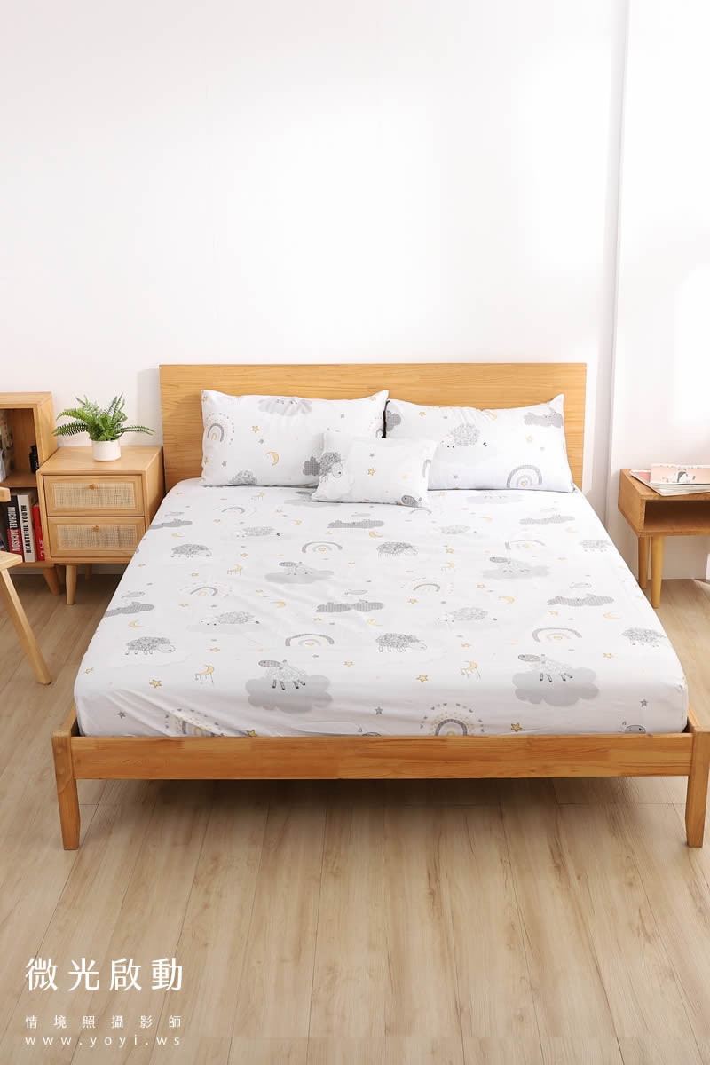 兒童寢具攝影｜童趣圖騰防踢被模特兒熟睡情境攝影｜冠益 1