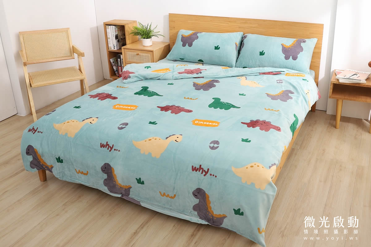 兒童寢具攝影｜童趣圖騰防踢被模特兒熟睡情境攝影｜冠益 19