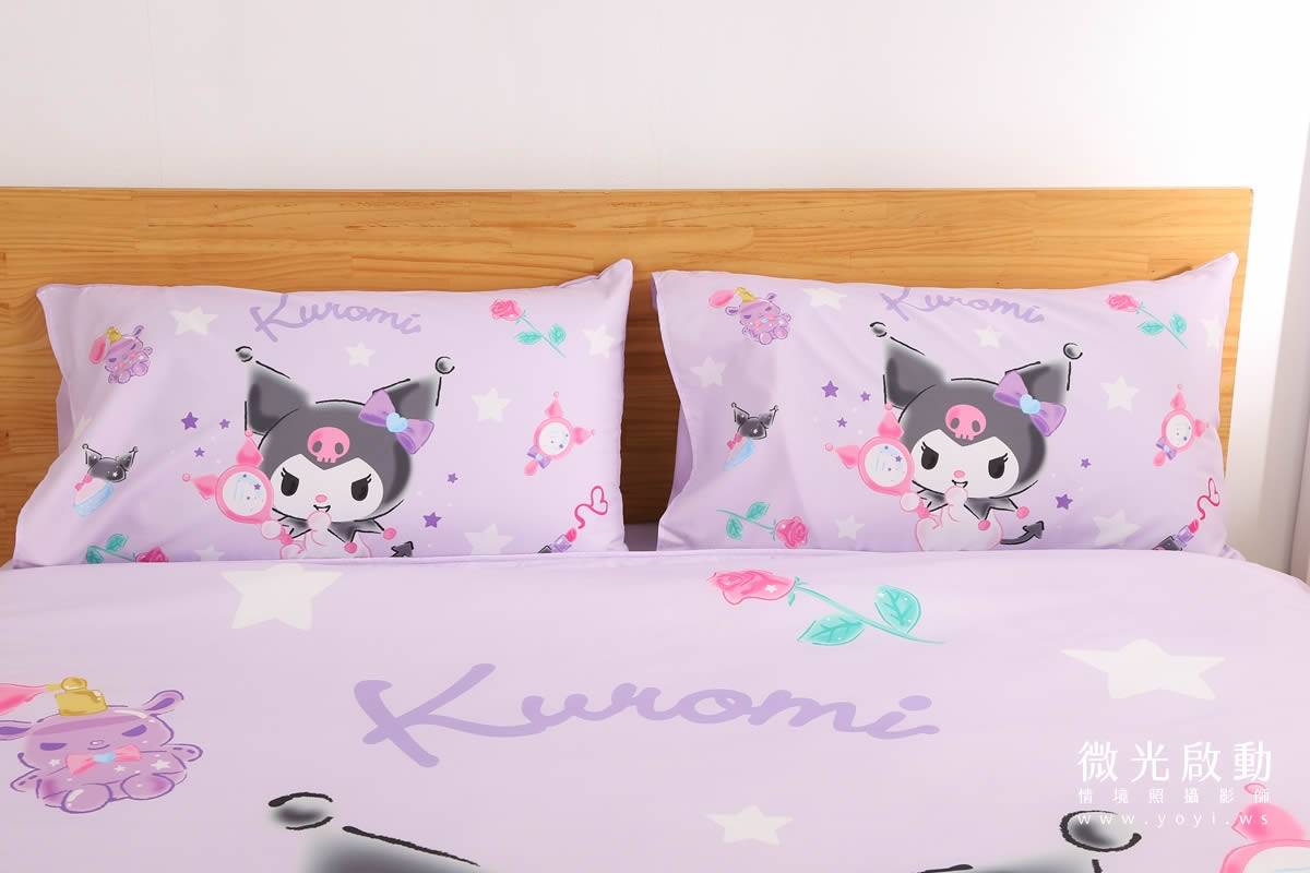 卡通聯名寢具攝影｜美樂蒂粉色童趣雙人床包情境攝影｜銘詳 1