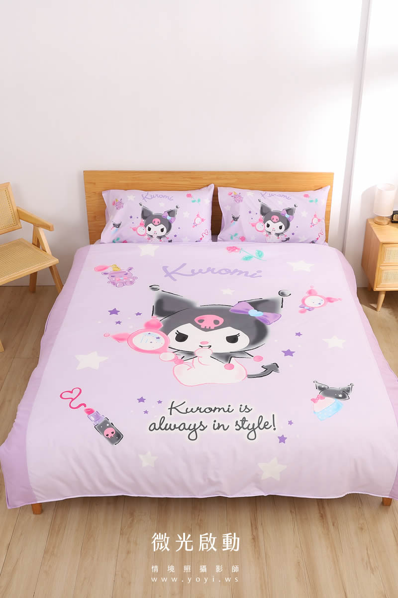 卡通聯名寢具攝影｜美樂蒂粉色童趣雙人床包情境攝影｜銘詳 41