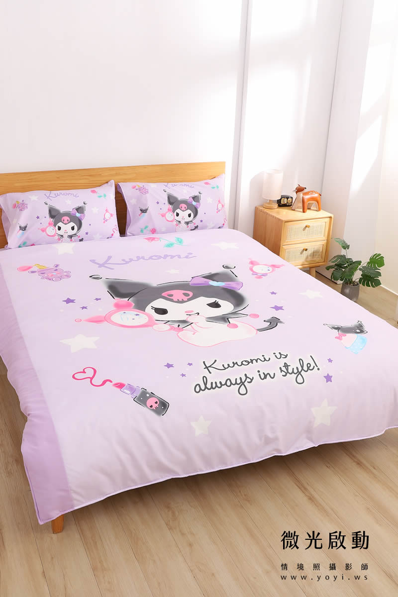 卡通聯名寢具攝影｜美樂蒂粉色童趣雙人床包情境攝影｜銘詳 61