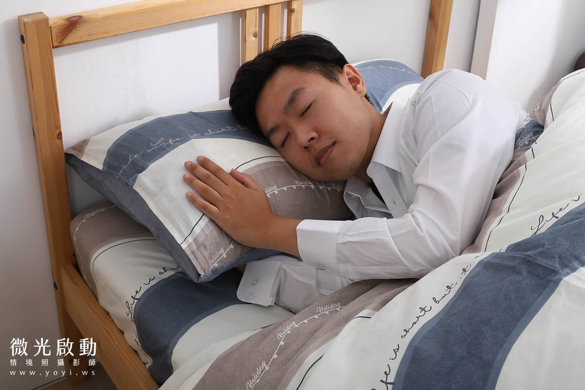 寢具商品攝影｜高支撐機能枕頭模特兒熟睡情境攝影｜新豪國際 89
