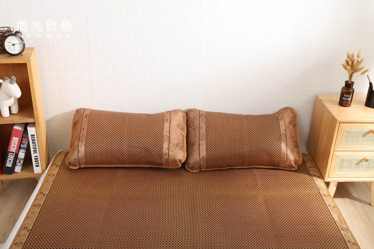 夏季寢具攝影｜藍色童趣圖騰單人床包與涼蓆情境攝影｜宜立固才 25
