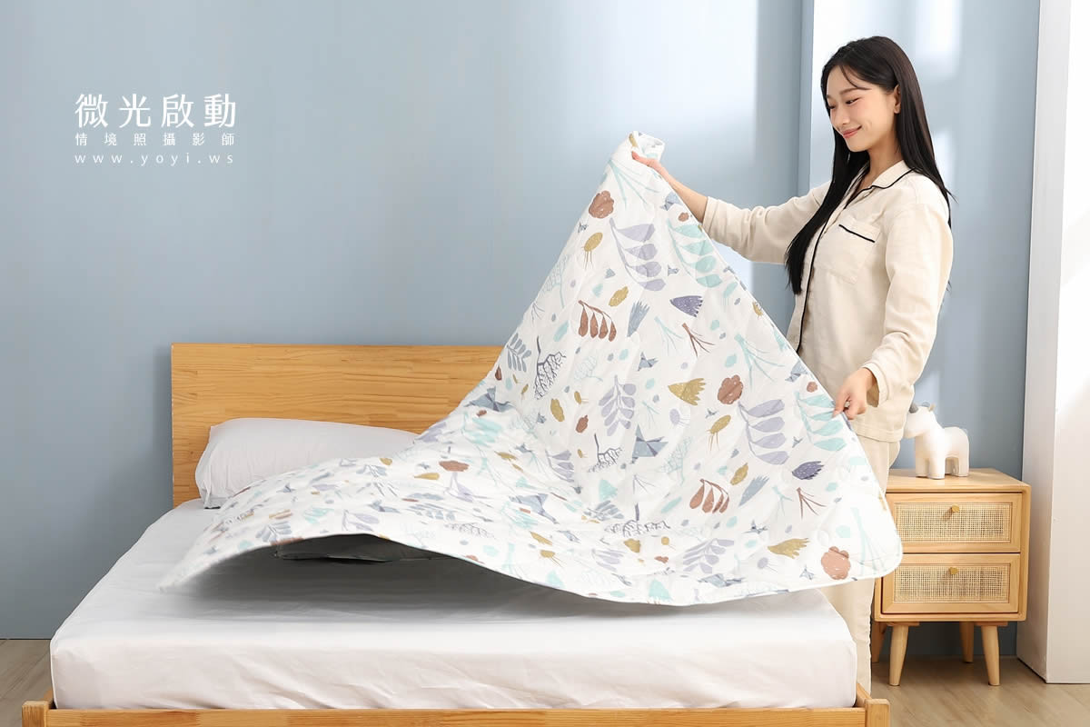 寢具商品攝影｜智靈捷機能床墊與寢具模特兒情境攝影｜智靈捷 1