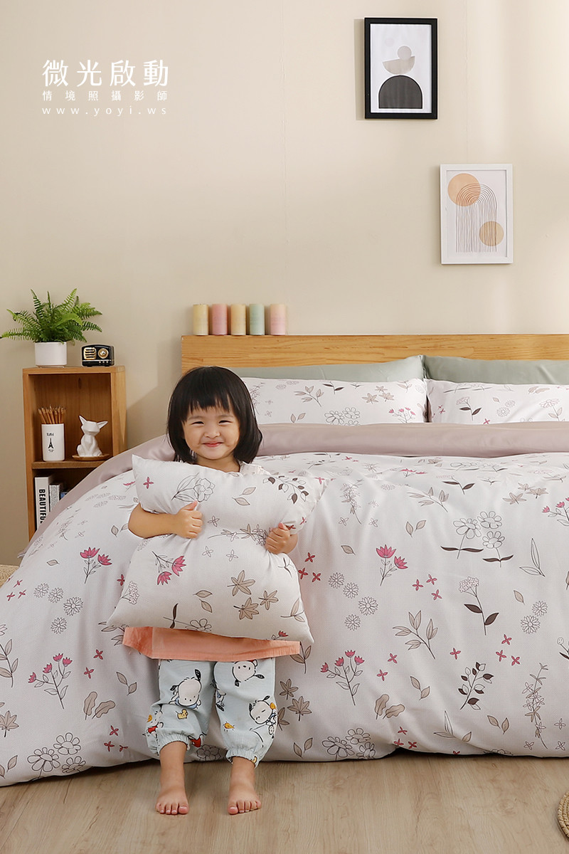 寢具商品攝影｜清新明亮雙人床包組浪漫情境攝影 5