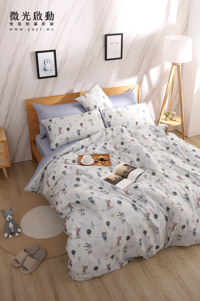 寢具商品攝影｜清新明亮雙人床包組浪漫情境攝影 11