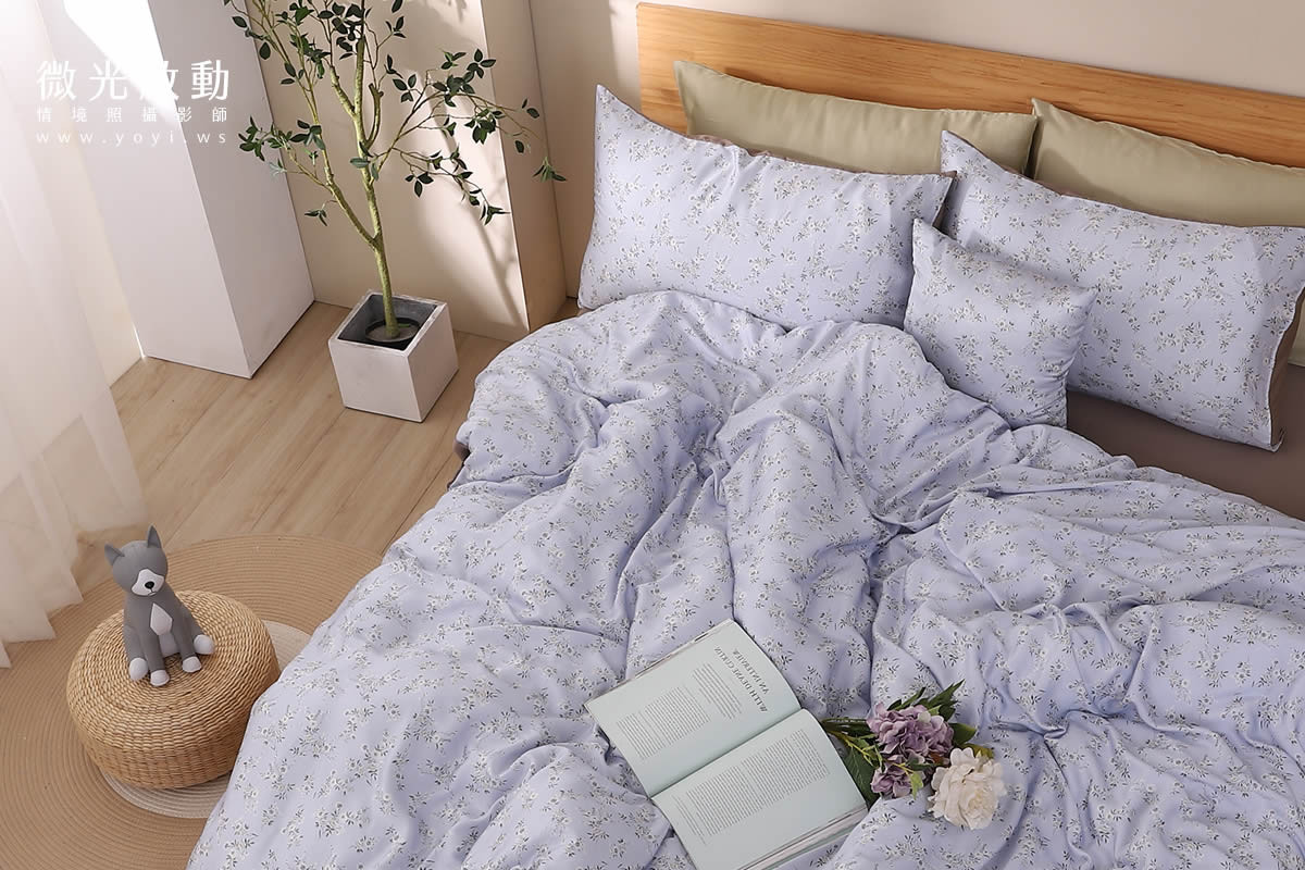 寢具商品攝影｜清新明亮雙人床包組浪漫情境攝影 13