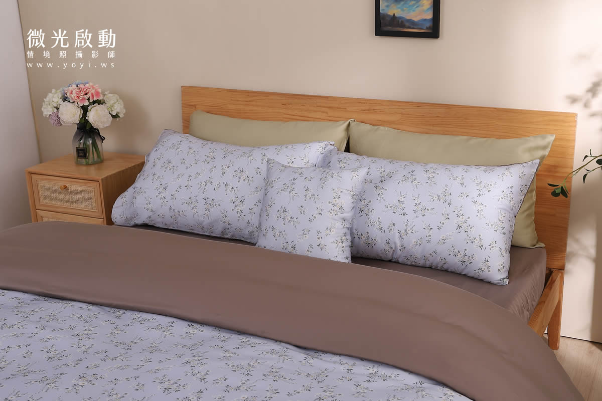 寢具商品攝影｜清新明亮雙人床包組浪漫情境攝影 15
