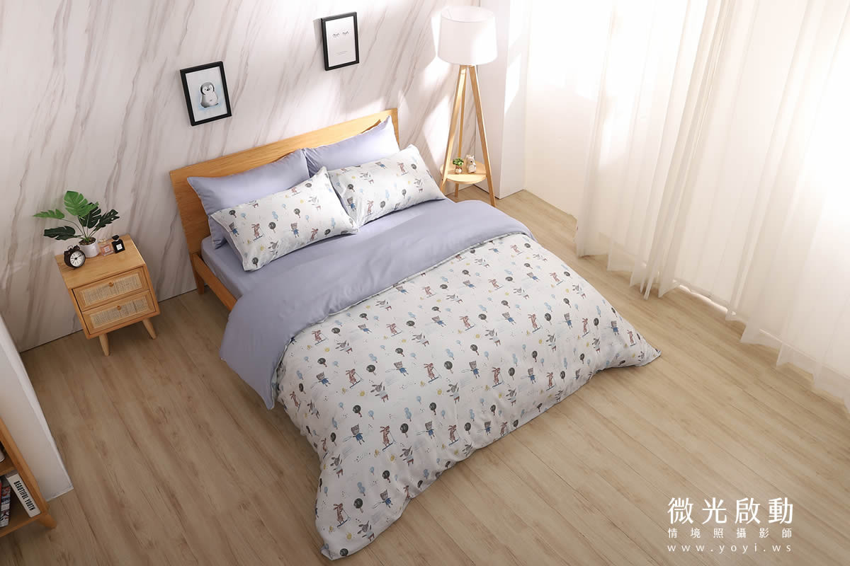 寢具商品攝影｜清新明亮雙人床包組浪漫情境攝影 19