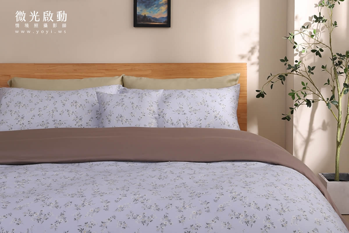 寢具商品攝影｜清新明亮雙人床包組浪漫情境攝影 25