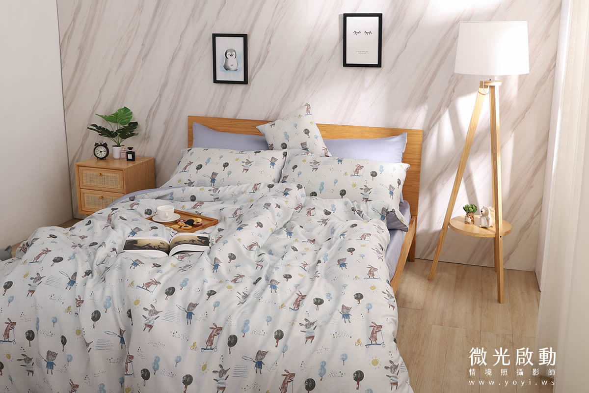 寢具商品攝影｜清新明亮雙人床包組浪漫情境攝影 33