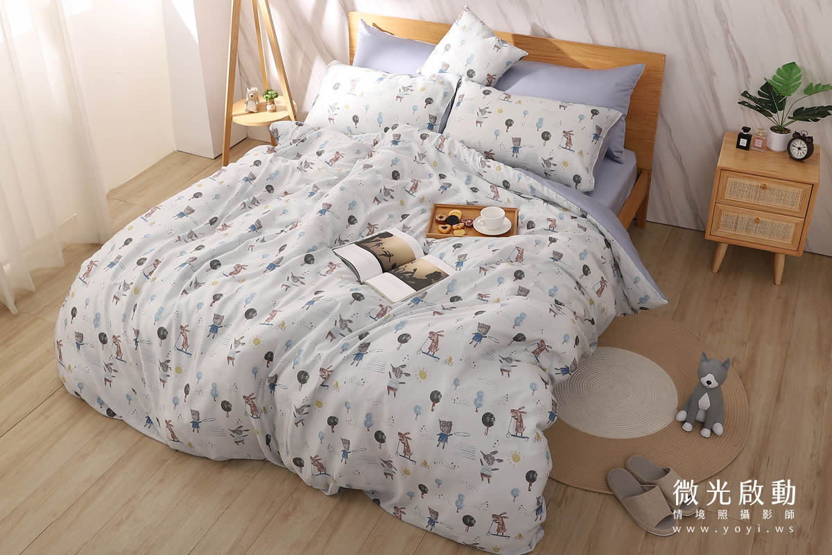 寢具商品攝影｜清新明亮雙人床包組浪漫情境攝影 49